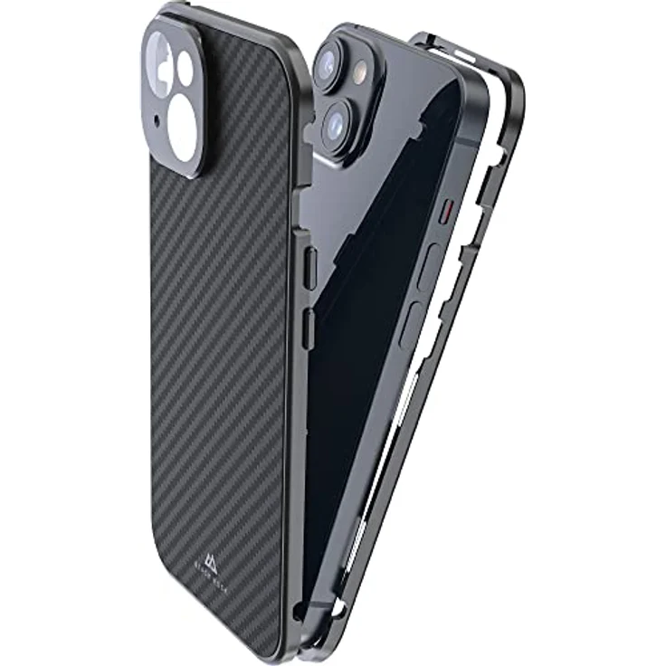 Black Rock - Hülle 360 Grad Glass Case Passend für Apple iPhone 14 I Carbon Handyhülle, Karbon Rückseite (Transparent mit schwarzem Rahmen) – Bild 1