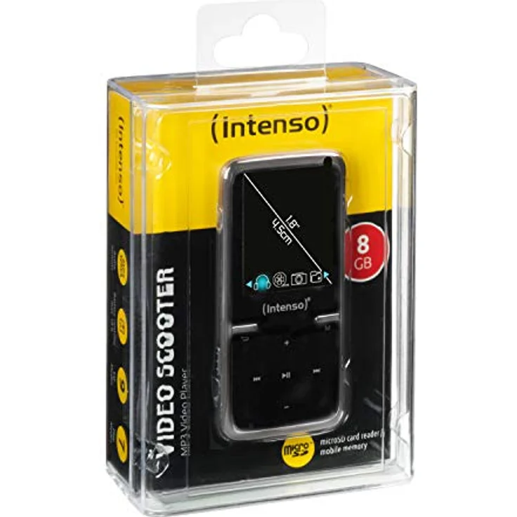 Intenso Video Scooter 3717460 MP3-Videoplayer 8GB (4,5 cm (1,8 Zoll) MicroSD Cardslot, Aufnahmefunktion) schwarz – Bild 3