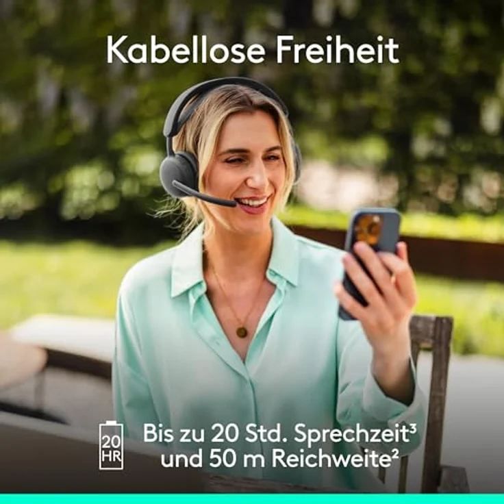 Logitech Zone Wireless 2 ES, kabelloses Headset mit adaptiver Hybrid-ANC, Bluetooth, Geräuschunterdrückung, Grafit – Bild 5