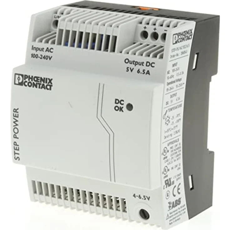 PHOENIX CONTACT STEP-PS/1AC/5DC/6.5, Primär Getaktete Stromversorgung zur Tragschienenmontage, 1-phasig, 5 V DC / 6,5 A, hohe MTBF über 500.000 Stunden, hohe Energieeffizienz – Bild 2