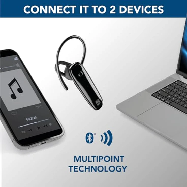 cellularline Score Bluetooth-Headset mit Abnehmbarem Kopfbügel - 4 Stunden Spielzeit - Schwarz – Bild 3