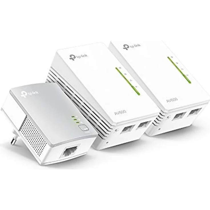 TP-Link WLAN Powerline Adapter Triple Set TL-WPA4220T KIT(600Mbit/s, WLAN 300Mbit/s, Wi-Fi Clone, Fast-Ethernet-LAN, Plug&Play, Kompatibel mit allen HomePlug AV/AV2 Powerline Adaptern) – Bild 1
