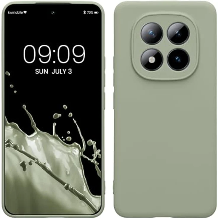 kwmobile Handyhülle kompatibel mit Xiaomi Redmi Note 15 Pro 4G - Silikon Case in Graugrün, flexibel, reißfest und rutschfest – Bild 1