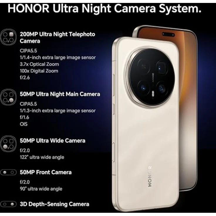 HONOR Magic 8 Pro, Smartphone mit 512 GB Speicher, 200 MP Kamera und Dual SIM, Sunrise Gold – Bild 5