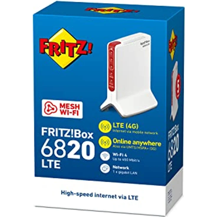 AVM Fritz!Box 6820 LTE, Router mit LTE (4G) und UMTS (3G), WLAN N bis 450 MBit/s, 1 x Gigabit-LAN, internationale Version – Bild 3