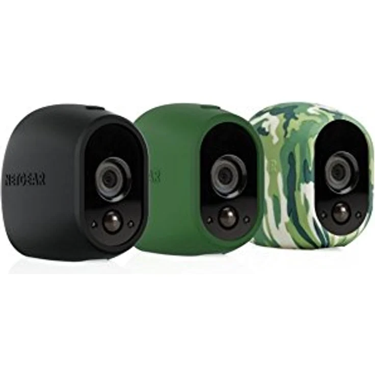 Arlo zertifiertes Zubehör | Silikonbezüge (3er Set) camouflage-grün-schwarz, geeignet für Arlo HD kabellose Überwachungskamera, VMA1200 – Bild 2