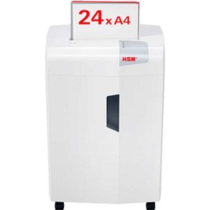 HSM shredstar X24, Aktenvernichter mit Partikelschnitt P-4, 4 x 37 mm, bis 24 Blatt, weiß, für Büroklammern, CDs/DVDs, leiser Betrieb