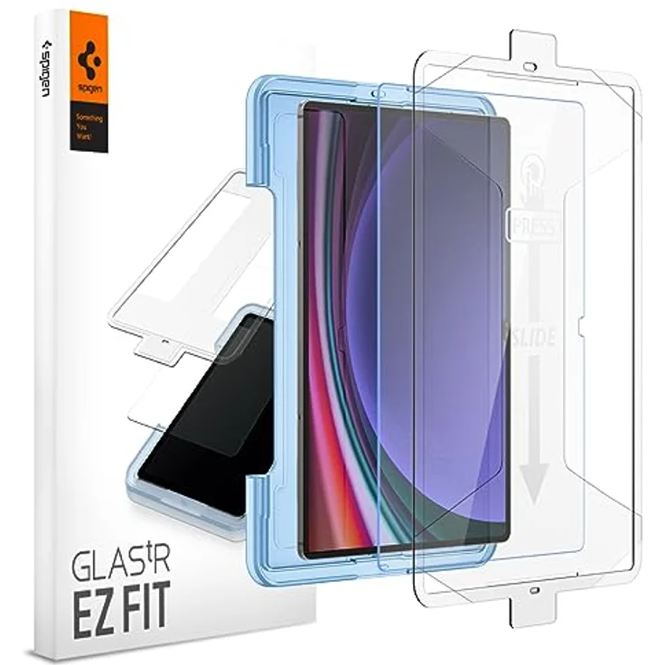 Spigen Glas.tR EZ Fit Schutzfolie kompatibel mit Samsung Galaxy Tab S9 Ultra, 14.6 Zoll, Schablone für Installation, Kristallklar, Kratzfest, 9H Härte Folie – Bild 1