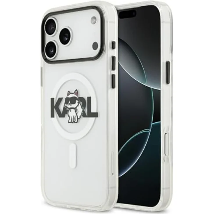 CG MOBILE Karl Lagerfeld IML Choupette Skizzenlogo, transparente MagSafe-Hülle für iPhone 17 Pro aus TPU/PC – Bild 1