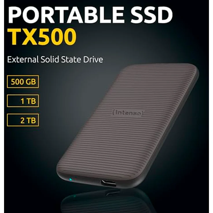 Intenso Externe SSD TX500, 500 GB Portable Solid State Drive, Super Speed USB 3.2 Gen 2x1 (10 Gbit/s), bis zu 1000 MB/s – Bild 2