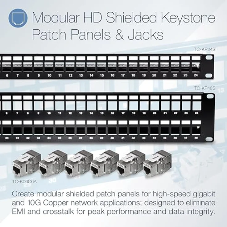 TRENDnet TC-KP24S Patch Panel 24-Port Blank Keystone 1U - Preisvergleich – Bild 2