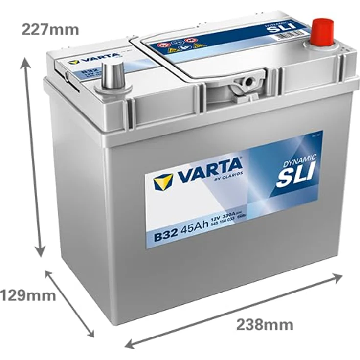 VARTA B32 Blue Dynamic 45Ah 330A Autobatterie, wartungsfrei, 12V, Schaltung 0 – Bild 3