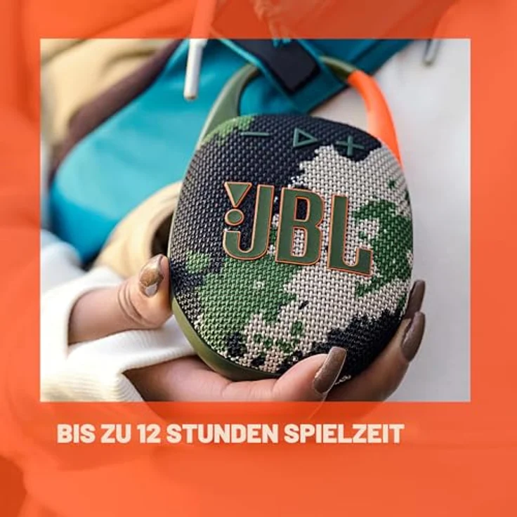 JBL Clip5, Bluetooth Lautsprecher, IP67 wasserdicht, 12 Stunden Wiedergabezeit, Sand Beige – Bild 5
