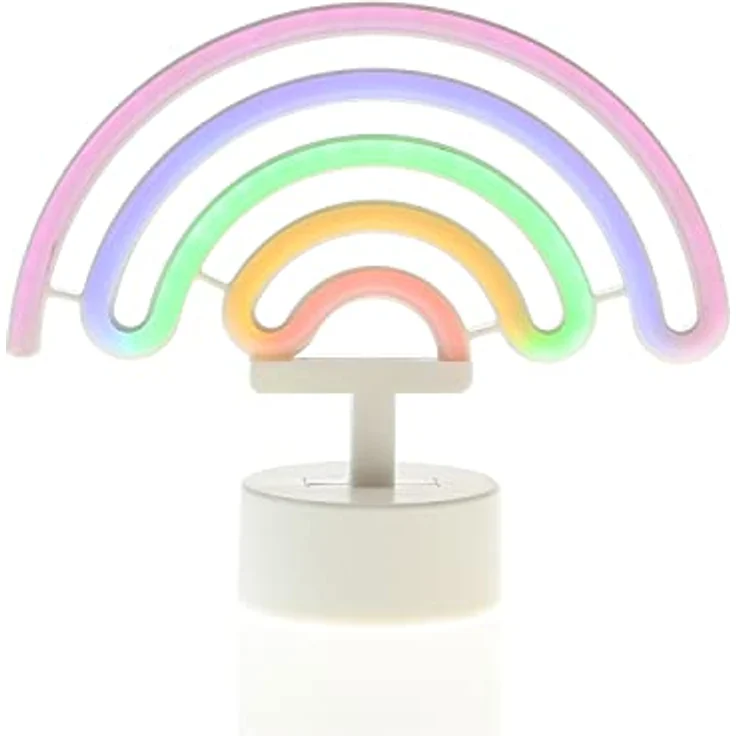 MARELIDA LED Neon Figur (Regenbogen), Dekoleuchte mit LED-Lichtschläuchen, batteriebetrieben oder USB-Kabel, bunte Atmosphäre – Bild 4