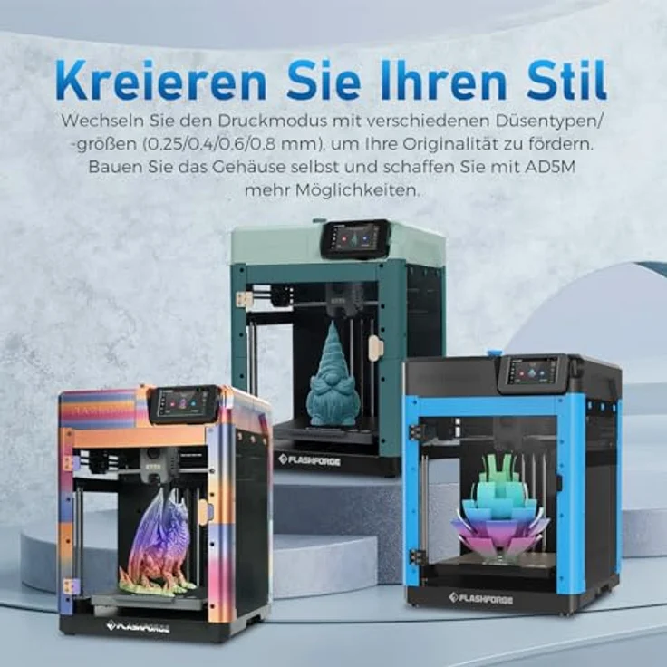 FLASHFORGE Adventurer 5M 3D-Drucker, hohe Geschwindigkeit, automatische Upgrade-Funktion, Schnellwechseldüse, PEI-Platte, 220 x 220 x 220 mm – Bild 2