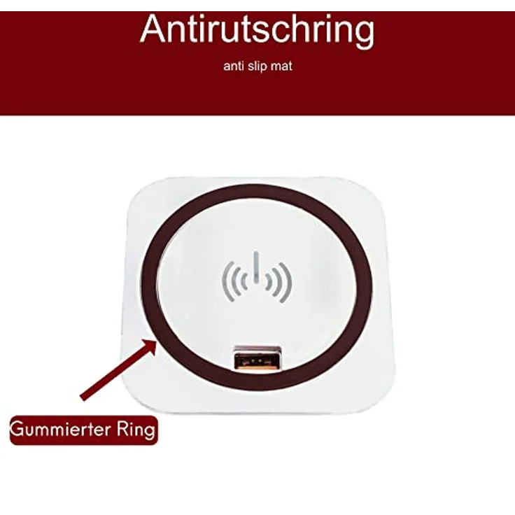 kalb | QI Einbau Schnellladegerät 15W weiß 7,5cm Ø - Smart Wireless USB Charger, USB-Port, USB-C Port – Bild 2