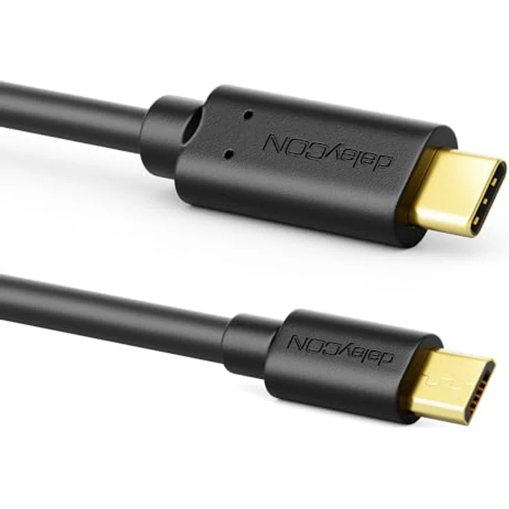 deleyCON 0,5m USB C auf Micro USB Ladekabel & Datenkabel - Schwarzes Kabel für sicheres Aufladen und Datentransfer – Bild 2