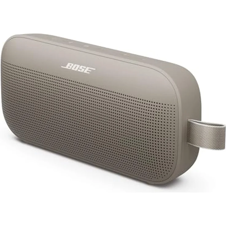 Bose SoundLink Flex Tragbarer Bluetooth-Lautsprecher (2. Gen.), naturgetreuer Klang, bis zu 12 Stunden Akkulaufzeit, staub- und wasserdicht, Sandstein – Bild 1