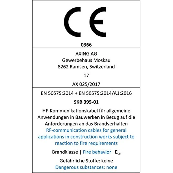 Axing Skb 395-01 Antennenkabel, 100 dB für SAT-/CATV-Inneninstallationen, weiß, 100 m auf Pappspule – Bild 3
