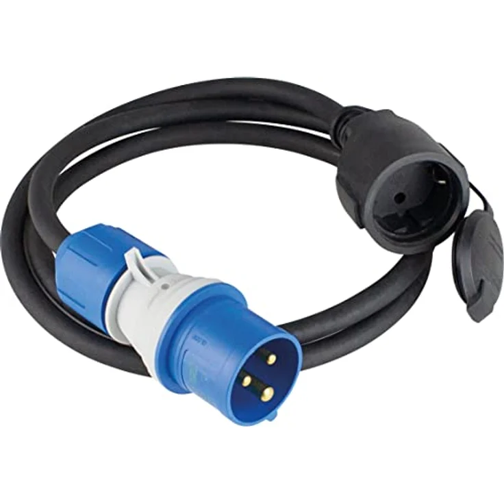 As - Schwabe Verlängerungskabel Camping SET, 25 m CEE 16/3, schwarz mit Adapterkabel und Taschenlampe – Bild 4
