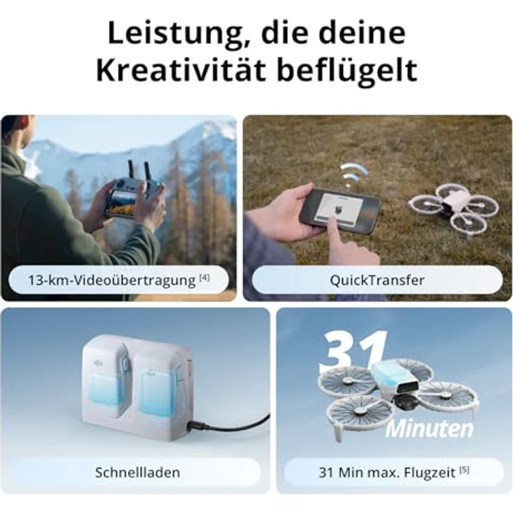 DJI Flip (RC-N3), Drohne mit Kamera 4k, extra leicht, Follow Me Funktion, 13 km Videoübertragung, Handstart, autom. Rückkehr, 31 min Flugzeit - DJI Mini Drohne für Erwachsene in Kohlefaseroptik – Bild 5