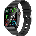 Akashi Smartwatch Bluetooth mit Sport-Tracking und Freisprechanrufen, 2,01 Zoll Touchscreen, Schwarz