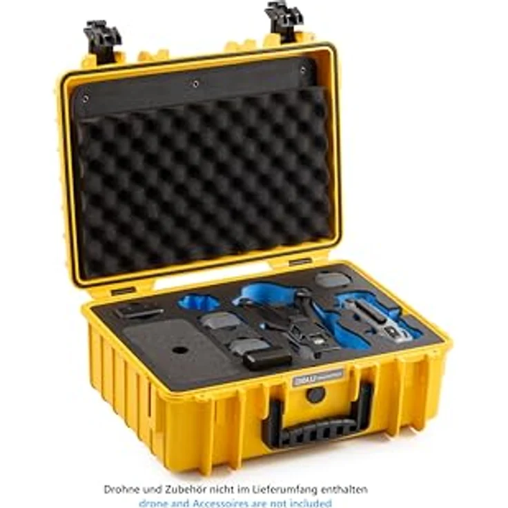 B & W International Transportkoffer für DJI Mavic 4 Pro Fly More Combo, stabil, wasserdicht IP67, temperaturbeständig -30° C bis +80° C, schwarz/blau – Bild 3