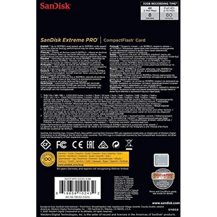 SanDisk Extreme Pro CompactFlash 32GB Speicherkarte (bis zu 160MB-s lesen) – Bild 5