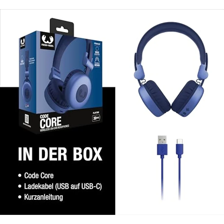 Fresh n Rebel Code Core, kabelloser On-Ear Bluetooth Kopfhörer mit 30 h Laufzeit, Blau, versandkostenfrei – Bild 7