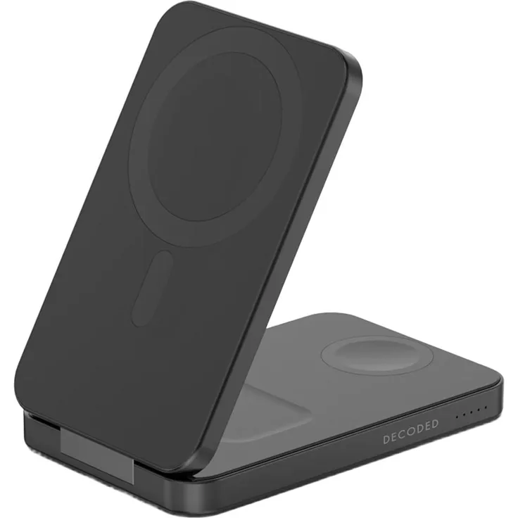 Decoded Magnetische 3in1 Powerbank 8000mAh, USB-C PD 20W mit Stand, Schwarz