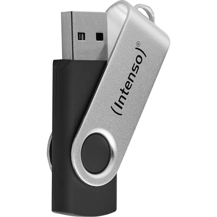 Intenso Office Line USB Stick 256 GB, Super Speed USB-A 3.2 mit bis zu 70 MB/s, robustes Kunststoff-Metall-Gehäuse, Silber-Schwarz – Bild 1