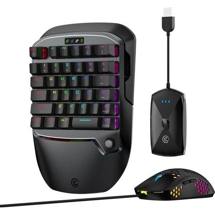 Gamesir VX2 AimSwitch Combo, Gaming Tastatur mit optischem PMW3360 Sensor, 12000-DPI Tracking, ergonomischer Handballenauflage, Schwarz