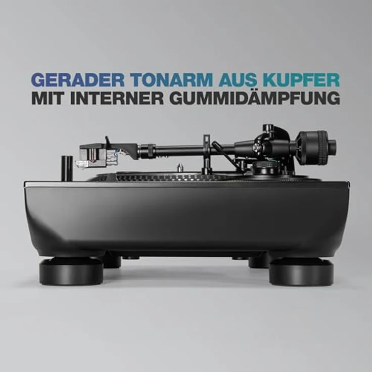 Reloop Plattenspieler RP-7, professionelles 7-Zoll-DJ-Plattenspielersystem mit Direktantrieb, schwarz – Bild 3