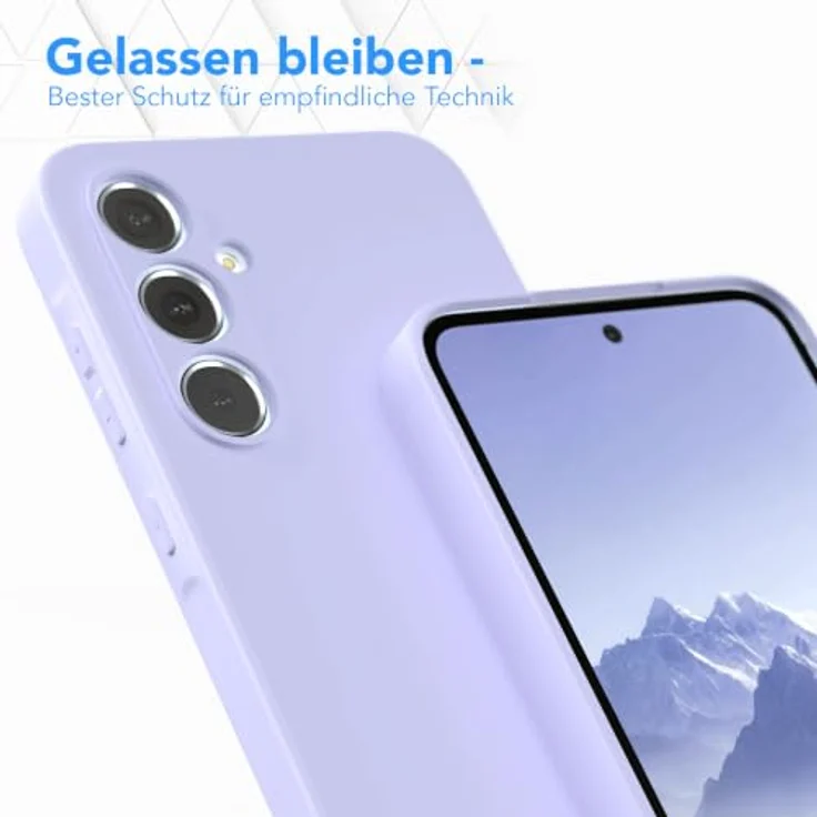 EAZY CASE Silikonhülle für Galaxy A55, dünn und stoßfest mit Kameraschutz, TPU Case in Lavendel Blau – Bild 4