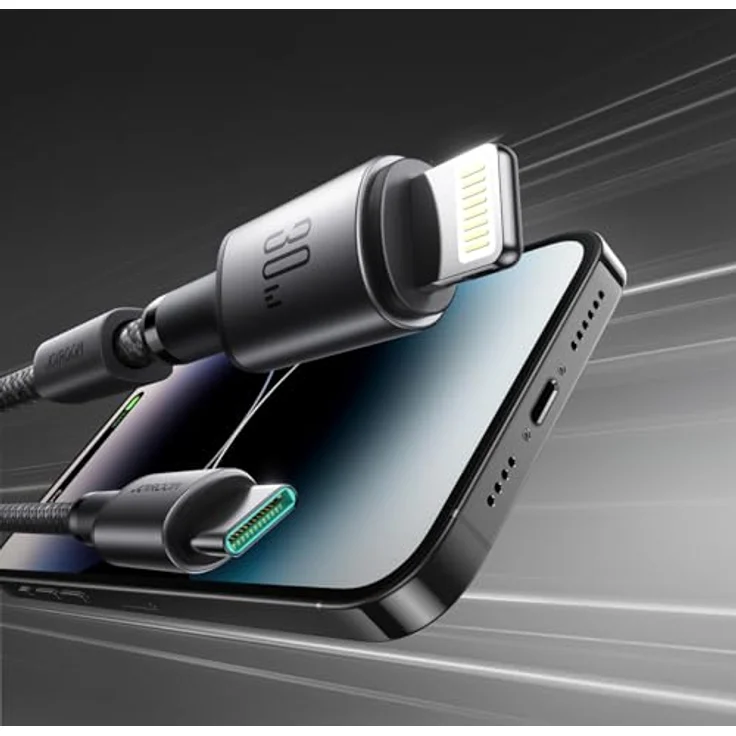 Joyroom 30W USB-C Lightning Ladekabel, 1,2m, grau mit Power Delivery und magnetischem Cover – Bild 8