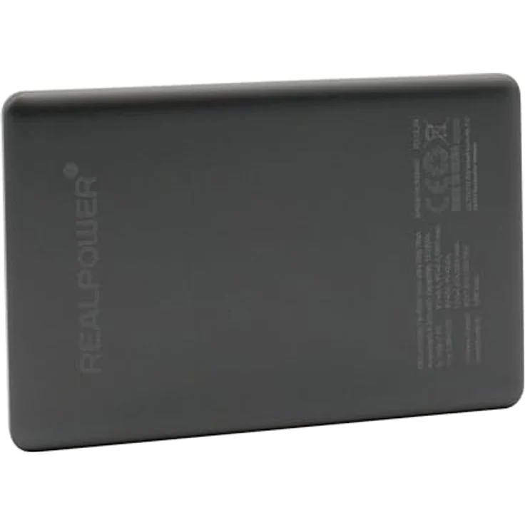 REALPOWER PB-5000 MAG Ultra Slim Powerbank, 5000 mAh, MagSafe Unterstützung, schwarz/titan – Bild 2