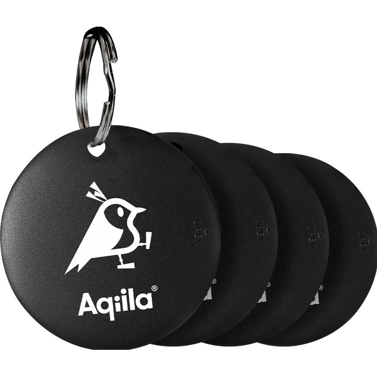 Aqiila Tagbird Item Finder 4-Pack, Tracker mit akustischem Signal, kompatibel mit Android und iOS, lange Batterielaufzeit bis 8 Monate