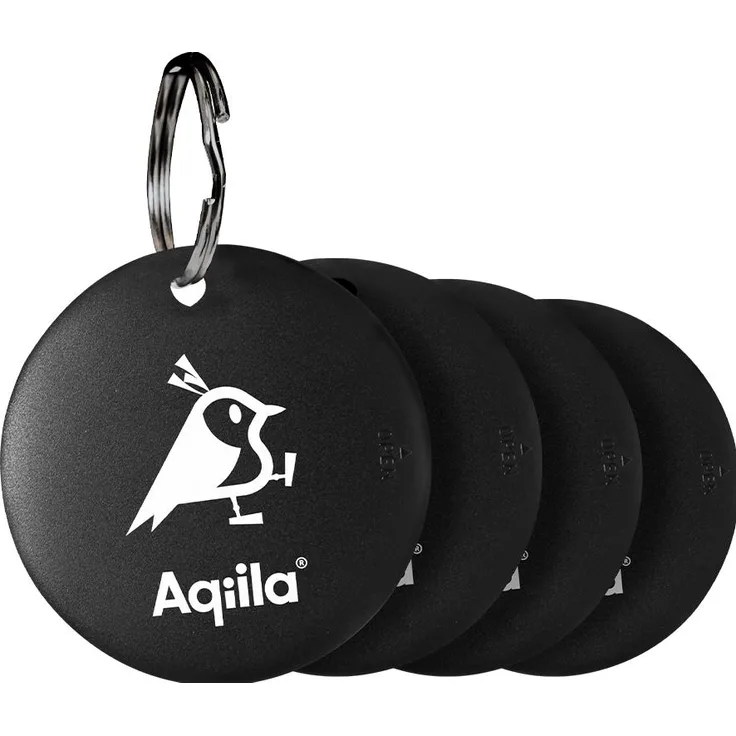 Aqiila Tagbird Item Finder 4-Pack, Tracker mit akustischem Signal, kompatibel mit Android und iOS, lange Batterielaufzeit bis 8 Monate