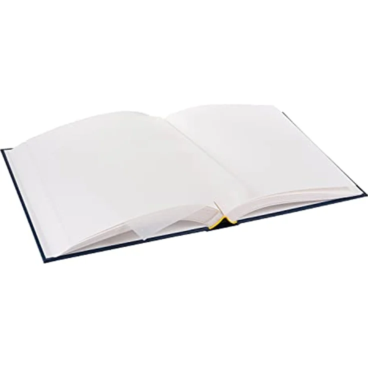 goldbuch 31 384 Fotoalbum Classic mit 100 weiße Seiten und Pergamin Trennblätter, Fotobuch mit Kunstleder Einband und Goldprägung, Foto Album zum Einkleben, Erinnerungsalbum 30 x 31 x 6 cm, Blau – Bild 3