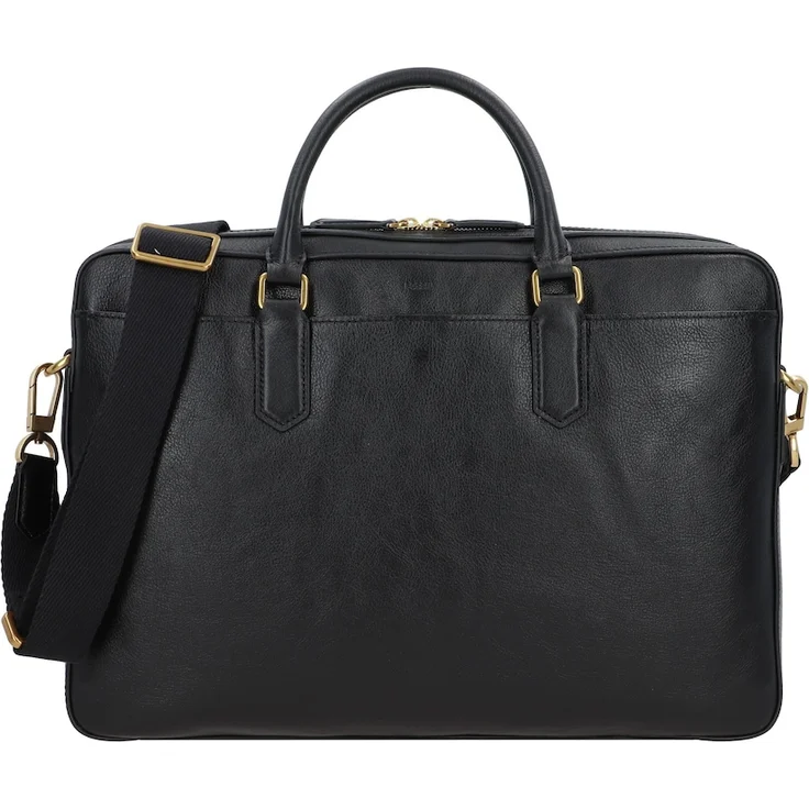 Fossil Asher Aktentasche, Leder 40 cm mit Laptopfach, Schwarz, für Herren