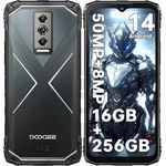 DOOGEE Blade 10 Pro(2024) Outdoor Smartphone Silber, 16GB+256GB(2TB) Android 14, 6.56'' HD+, 50MP+8MP Camera, Baustellenhandy 5150mAh