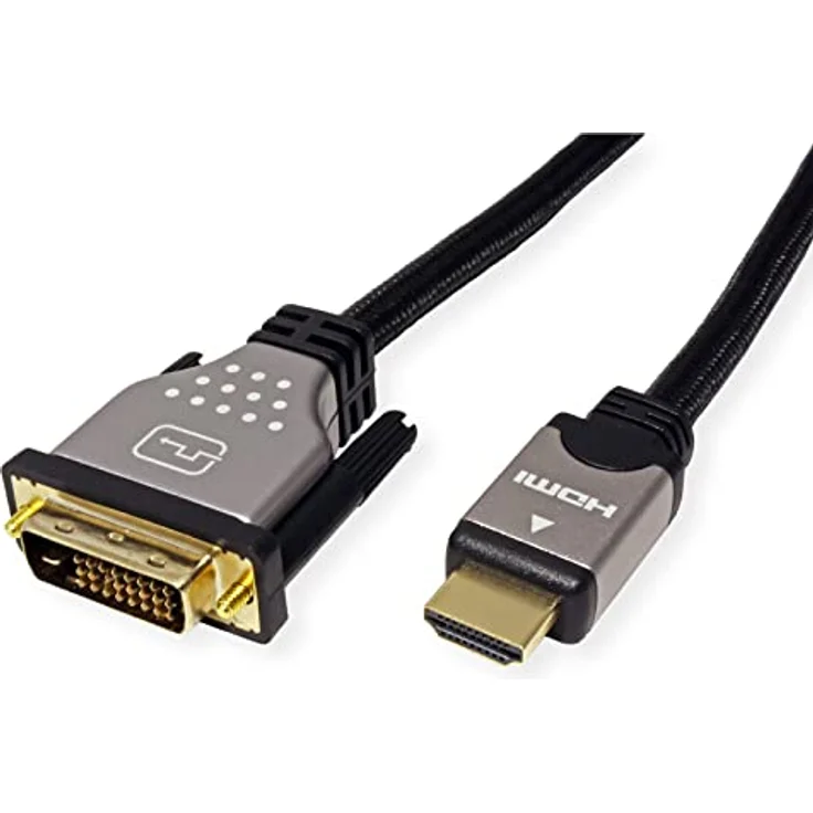 ROLINE DVI HDMI Kabel I Monitorkabel mit DVI D 24+1 Dual Link und HDMI Stecker I 4K Ultra HD I Schwarz-Silber, 5m – Bild 3
