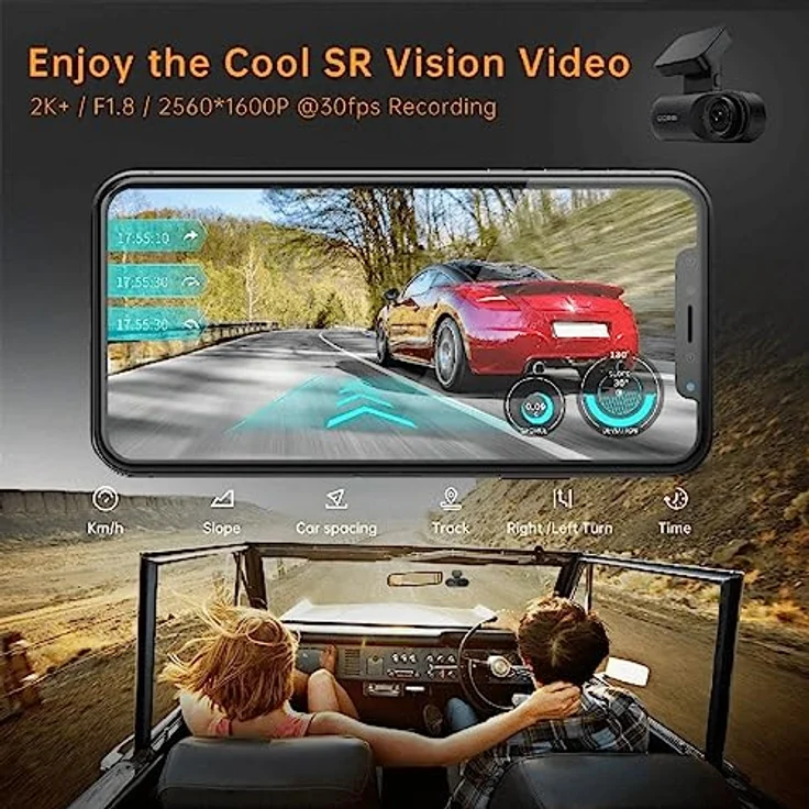 DDPAI Dash Cam Mola N3 GPS Front-Dashcam 1600p, 2K Dashcam Recorder Frontauto Unfall Armaturenbrett Kamera für Auto | Infrarot-Nachtsicht | GPS-Logging | 24-Stunden-Parkmodus | App WLAN | 128 GB max – Bild 3