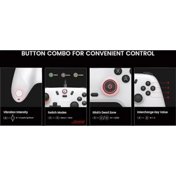 Gamesir Nova Lite, Gaming Controller mit Hall-Effekt-Sticks, kompatibel mit Android, iOS, Switch und Steam Machine, Weiss – Bild 9