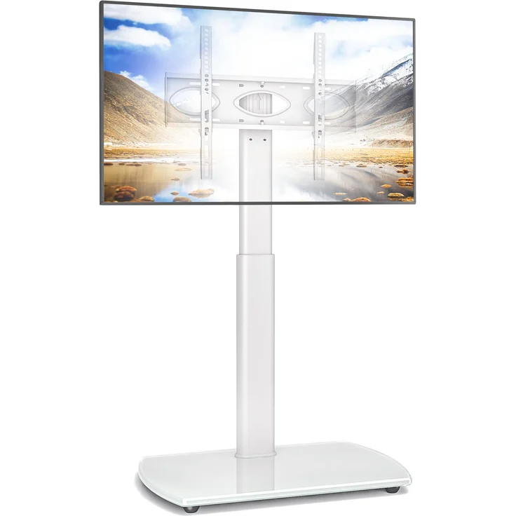 RFIVER TV Ständer, höhenverstellbar und schwenkbar für 32-65 Zoll Fernseher bis 35kg, VESA 400x400, Weiß