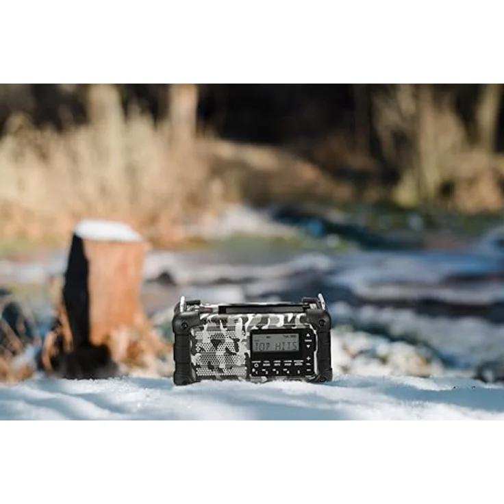 Sangean MMR-99DAB, Wiederaufladbares Notfallradio mit DAB+, FM, Bluetooth®, Taschenlampe, Solarpanel, Arctic Camo, IP55 Schutz – Bild 7