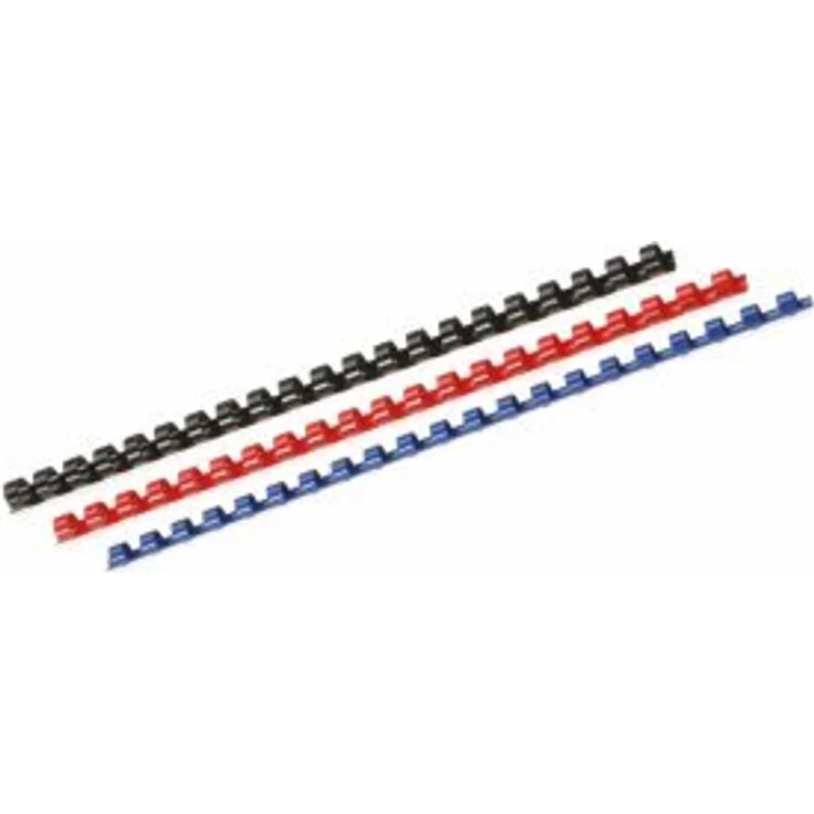 GENIE 11099 Spiralbinderücken Set (DIN A4; Plastik-Spiralbinderücken; 6 mm, 8 mm, 10 mm und 12 mm; 20er Pack) - Weiß, Blau, Rot und Schwarz – Bild 2