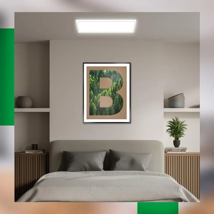 BRILONER - EEK A LED Deckenlampe Effizient mit 14W bei 3000lm, ca. 50.000h Licht, flach, indirektes Licht, LED Panel, 58x20x3 cm, Weiß – Bild 4