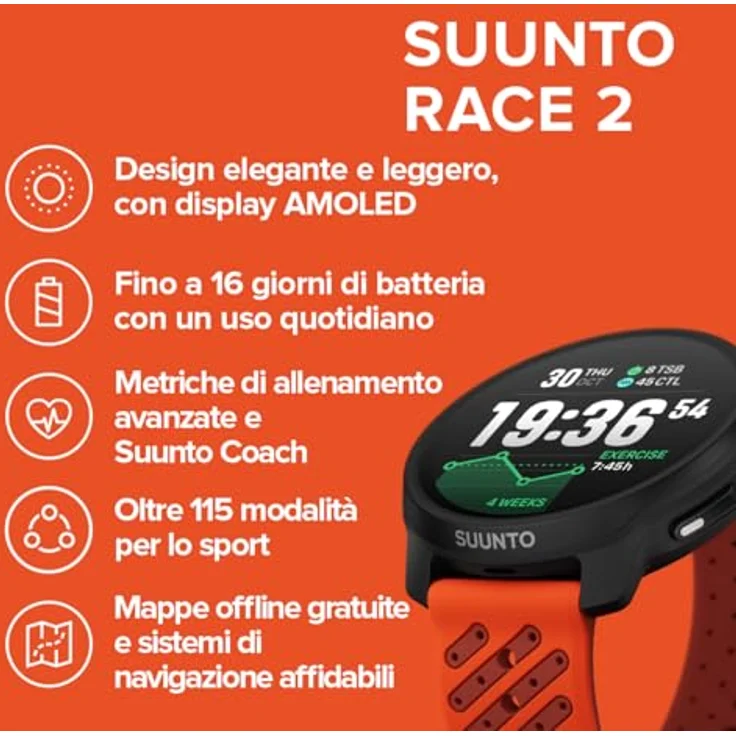 Suunto Race 2 (49 mm), Smartwatch mit Edelstahlgehäuse, AMOLED-Bildschirm, GPS, 16 Tage Akkulaufzeit – Bild 2