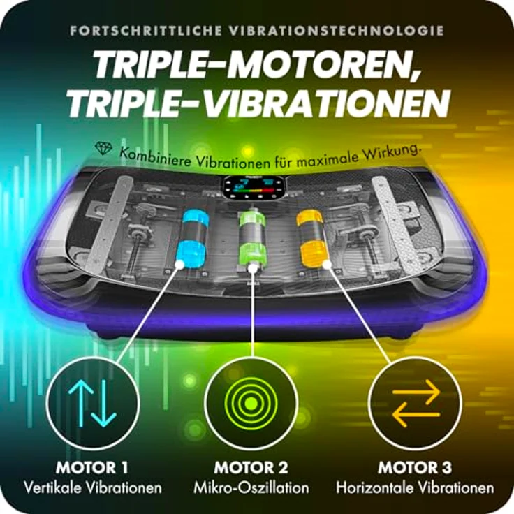 Bluefin Fitness 4D Vibrationsplatte mit 3 leisen Motoren | Magnetfeldtherapie Massage | Ergonomisches Design | 4.0 Bluetooth Lautsprecher | Vibration, Oszillation und Mikrovibration – Bild 3